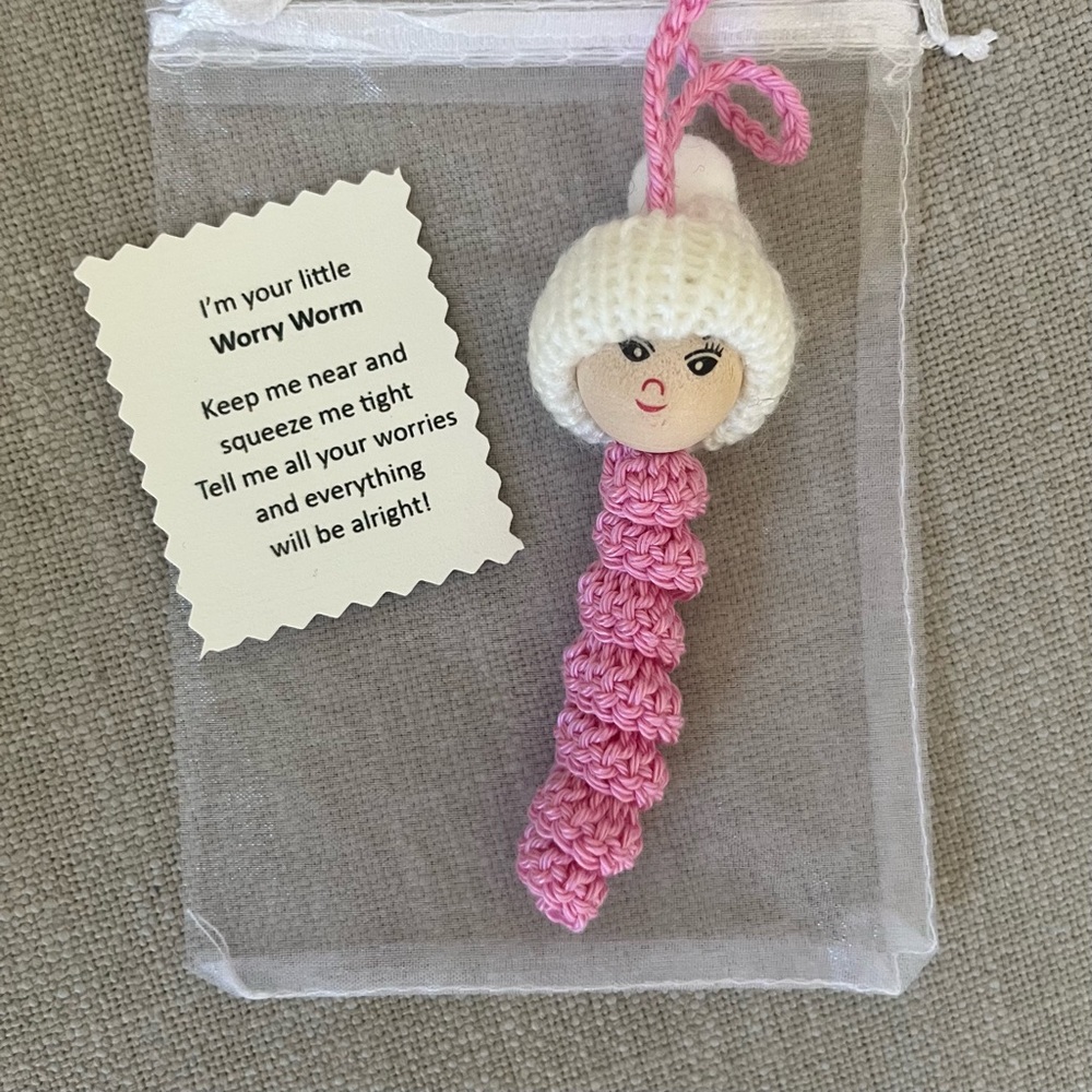 Crochet “Worry Worm” - Handmade!
